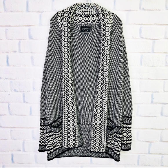 Lucky Brand Border Print Cardigan 